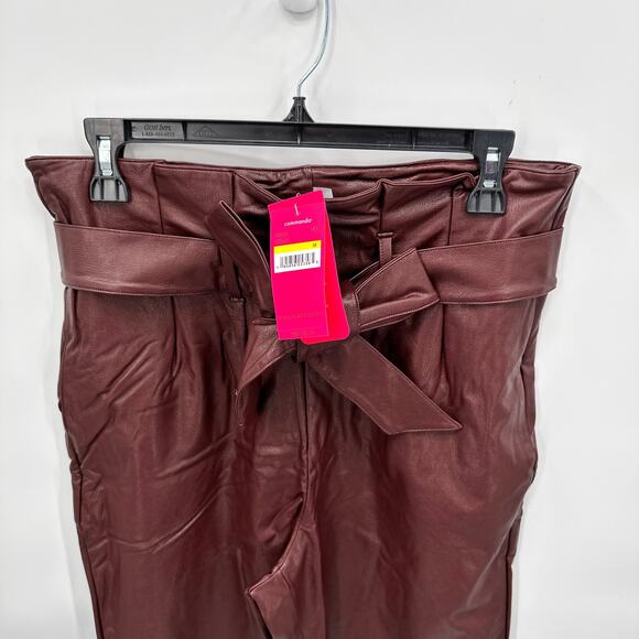 COMMANDO NWT Faux Leather Paperbag Pants in Oxblood // M - Picture 6 of 13
